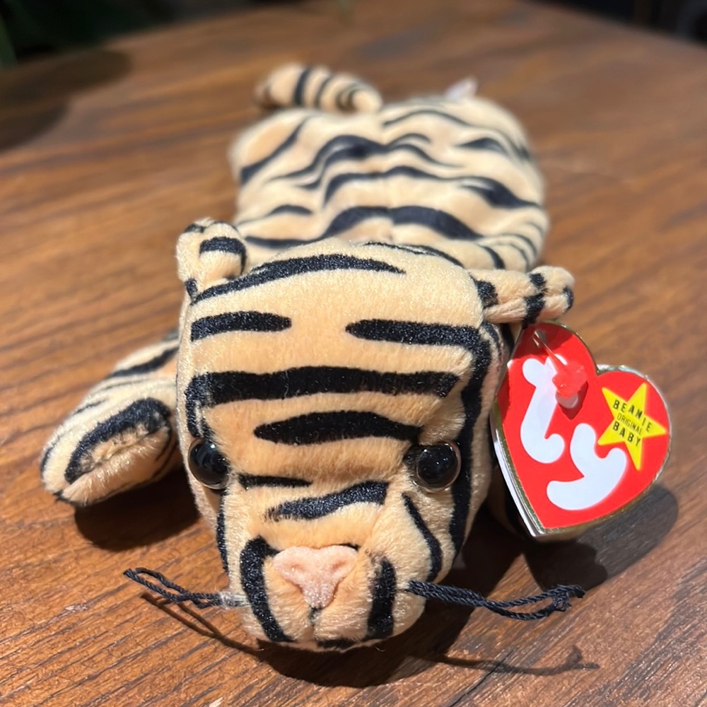 Ty Beanie Baby original STRIPES BENGAL TIGER 1995 Plush Toy RETIRED